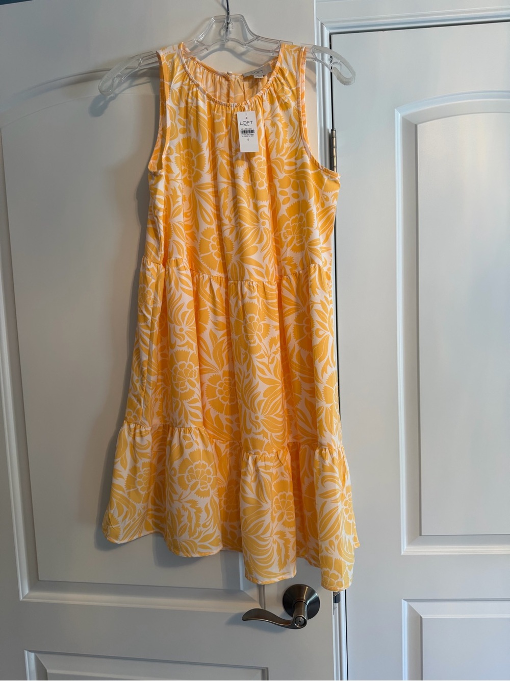 LOFT Yellow & White Floral Sleeveless Summer Dress